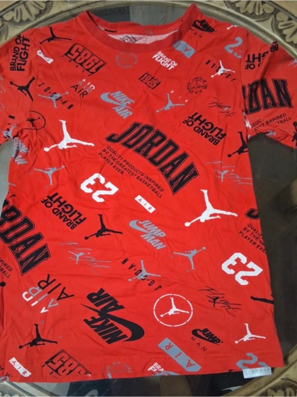 Jordan Kids Short Sleeve Tees: Olive, Teal, Red, White